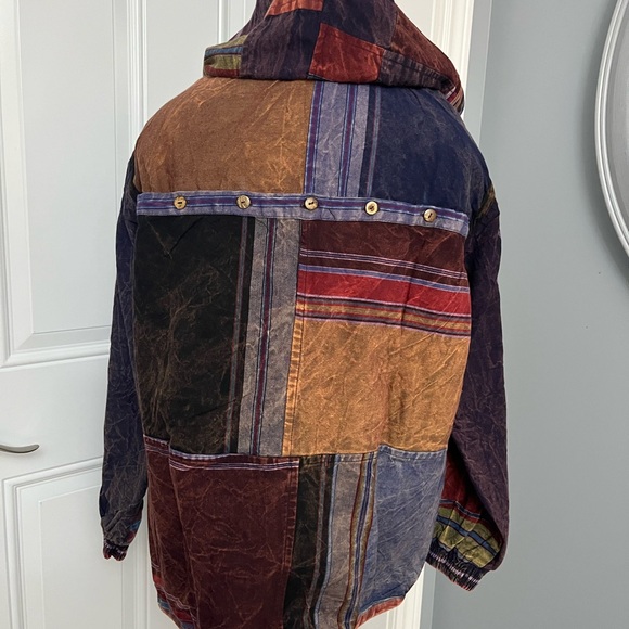 Colorful Patchwork Hooded Jacket - Picture 2 of 5